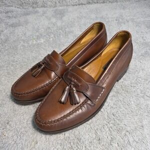 VTG Bass Tassel Loafers Brown Leather Kiltie Moc Toe Mens 10.5 M Excellent